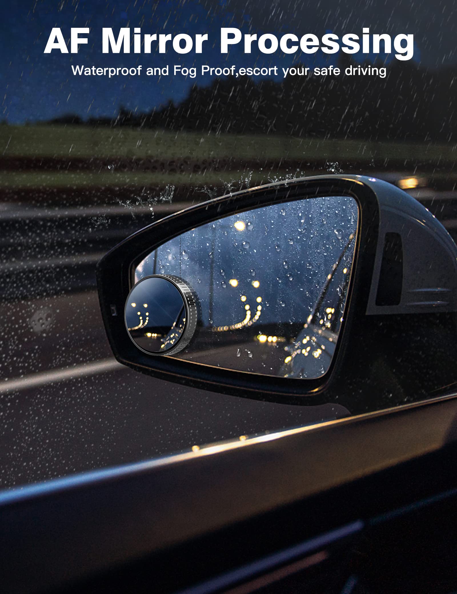 2pcs Round Blind Spot Mirrors – Wide-Angle Lens for Enhanced Rear and Side View Visibility – Convex Mirror for Cars, SUVs, and Trucks – Universal Fit Safety Accessory - Glass Material