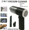3 in 1 Portable Wireless Vacuum Cleaner – High Power Suction, Air Pump & Duster for Home, Car & Laptop