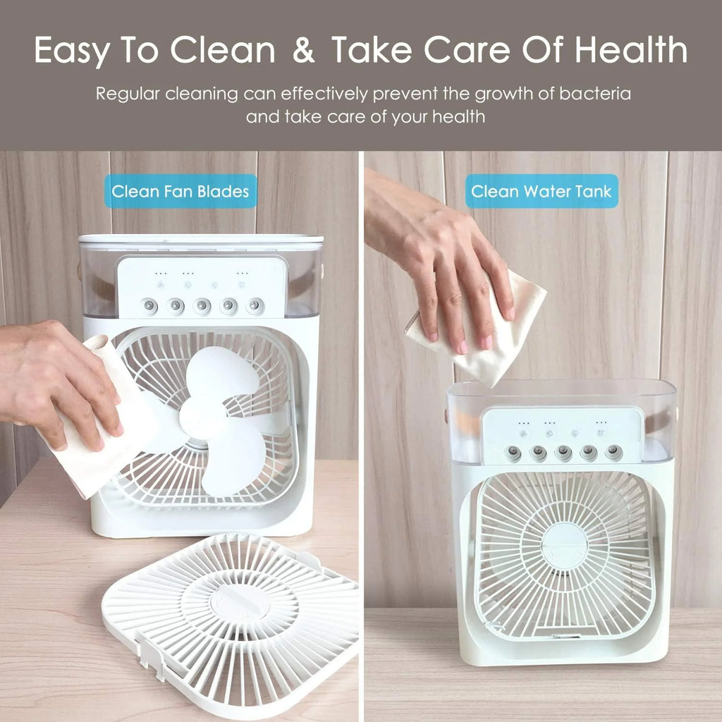 Next Nova Imported 10" Portable Air Cooler Fan – 3-in-1 Mini AC Desktop Humidifier 7-Color LED