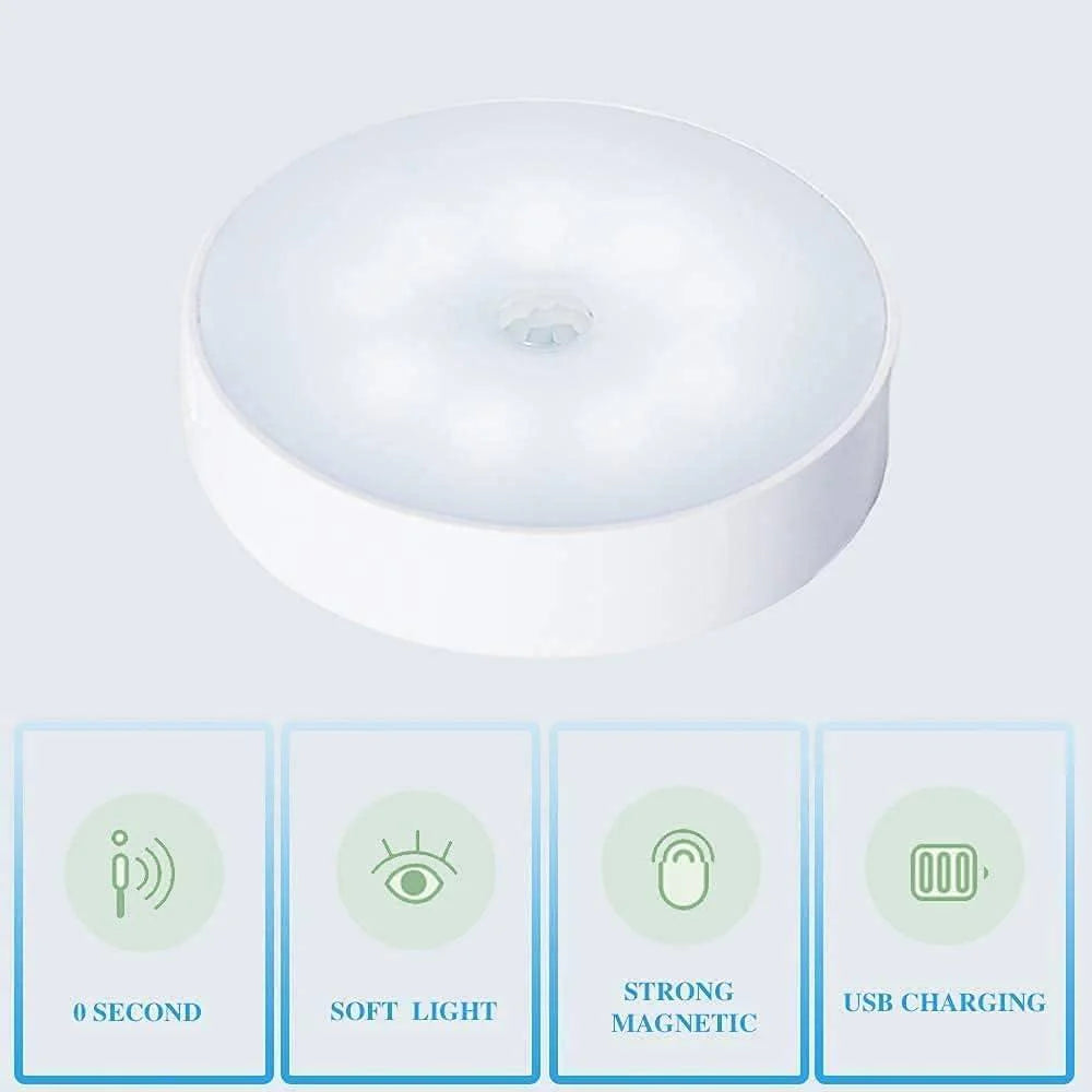 Rechargeable Motion Sensor LED Lamp White Circular
