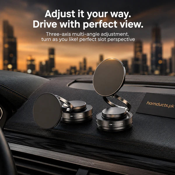 360° Rotating Magnetic Car Phone Holder – Strong Suction Dashboard Mount for All Smartphones