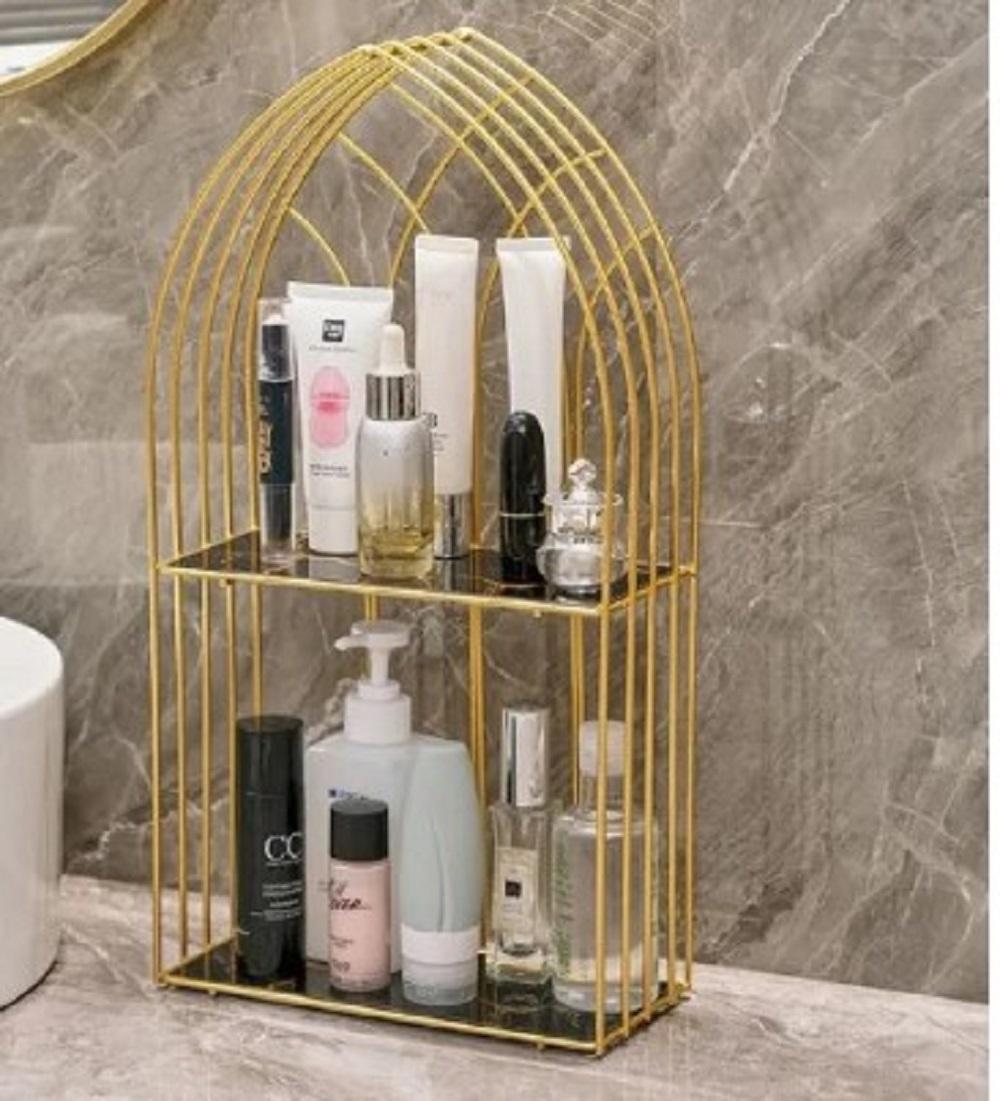 Stylish Metal Makeup Organizer Storage Solution