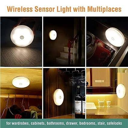 Rechargeable Motion Sensor LED Lamp White Circular